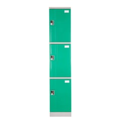 MALETEK - Locker Plástico 3 Casilleros Portacandado Verde