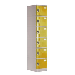 MALETEK - Locker Plástico 6 Casilleros Portacandado Amarillo