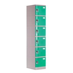 MALETEK - Locker Plástico 6 Casilleros Portacandado Verde