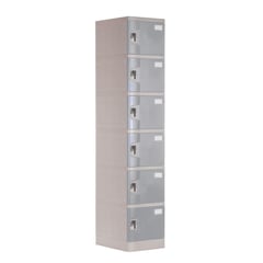 MALETEK - Locker Plástico 6 Casilleros Portacandado Gris