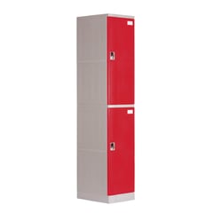 MALETEK - Locker Plástico 2 Casilleros Portacandado Rojo