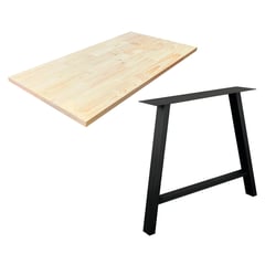 undefined - Tablero Pino FJ 40x800x1600mm + Kit de 2 Patas para Mesa Acero 890X150X705mm