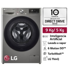 LG - Lavaseca WD9PVC4S6 9kg/5kg Plateada