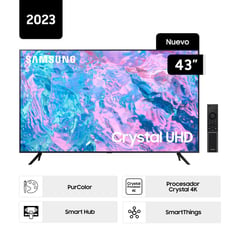SAMSUNG - Televisor Smart TV 43" UHD 4K UN43CU7000GXPE
