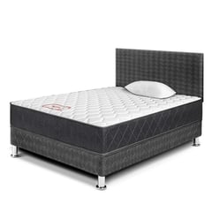 PARAISO - Dormitorio Paraíso Majestic Gris 1.5 Plazas + Almohada + Protector