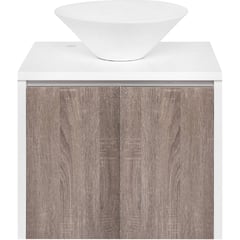 SENSI DACQUA - Mueble de Baño Vanitorio Lagoa Blanco/Wengue 60x46x50cm