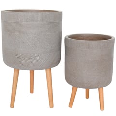 JUST HOME COLLECTION - Set 2 Maceteros con Patas Taupe 46cm