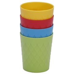 CASA BONITA - Vaso de Plástico 4 Unidades Colores 250ml