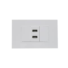 HALUX - Tomacorriente Doble USB Cygnus Blanco