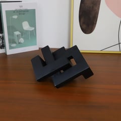 HOMY - Figura Geom Cuadrados Negro 19cm