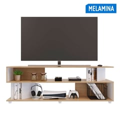 JUST HOME COLLECTION - Mesa de TV 60" Zag Blanco/Natural