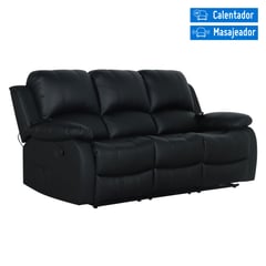 JUST HOME COLLECTION - Sillón Reclinable 3 Cuerpos Calentador Masajeador Atlanta