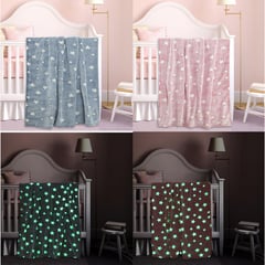 JUST HOME COLLECTION - Manta Flanel Glow Estrellas Surtido