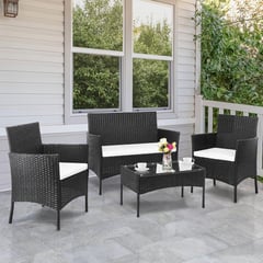 JUST HOME COLLECTION - Juego Living de Terraza Ratan Milan 4 Personas